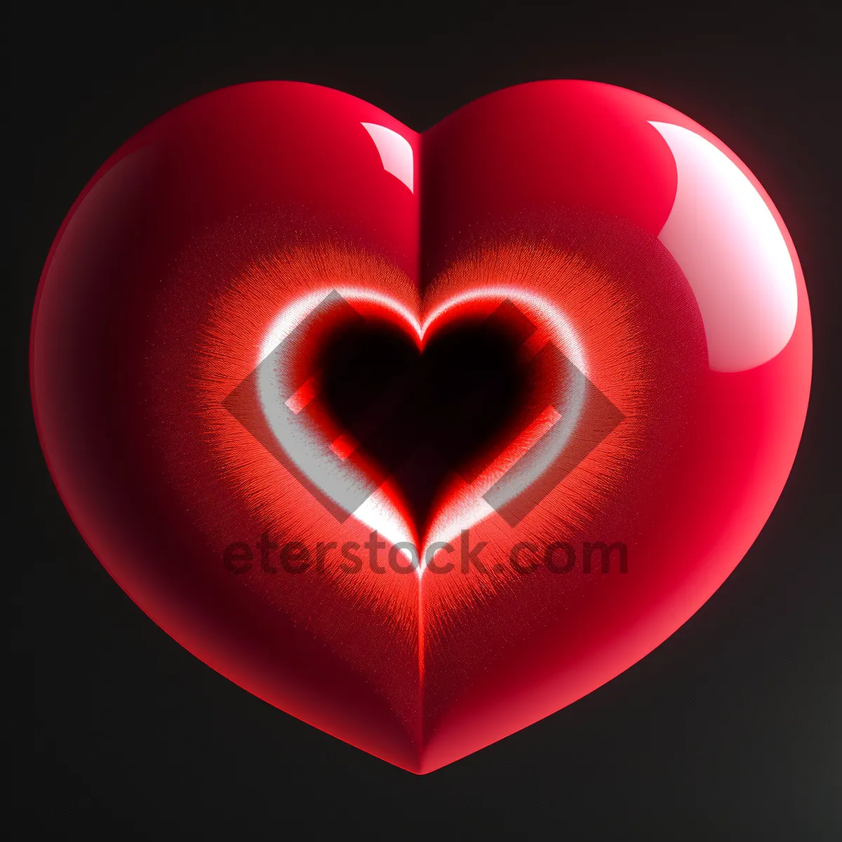 Picture of Shiny Love Heart: Vibrant Symbol of Romance