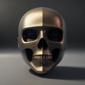 Dark Deception: Skull-Faced Masked Figure with Sunglasses