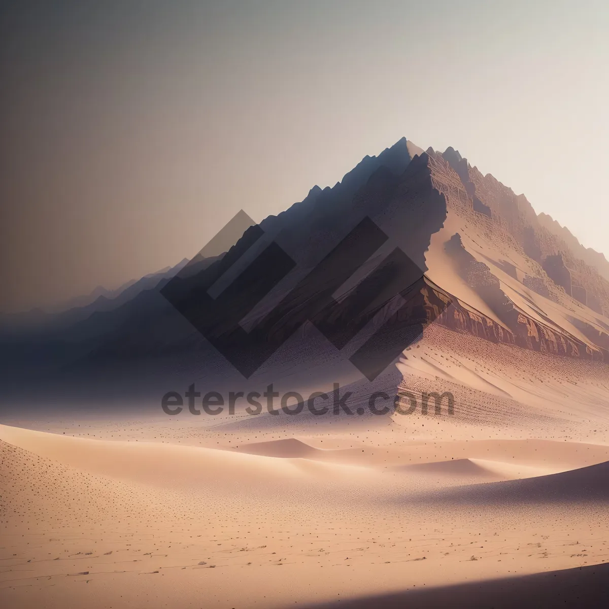 Picture of Sunset Over Desert Dunes: Majestic Sands and Golden Skies