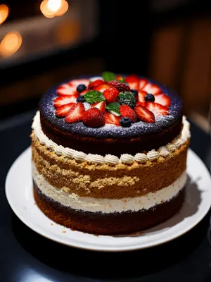 Delicious Fruit Cream Cake - Gourmet Refreshment