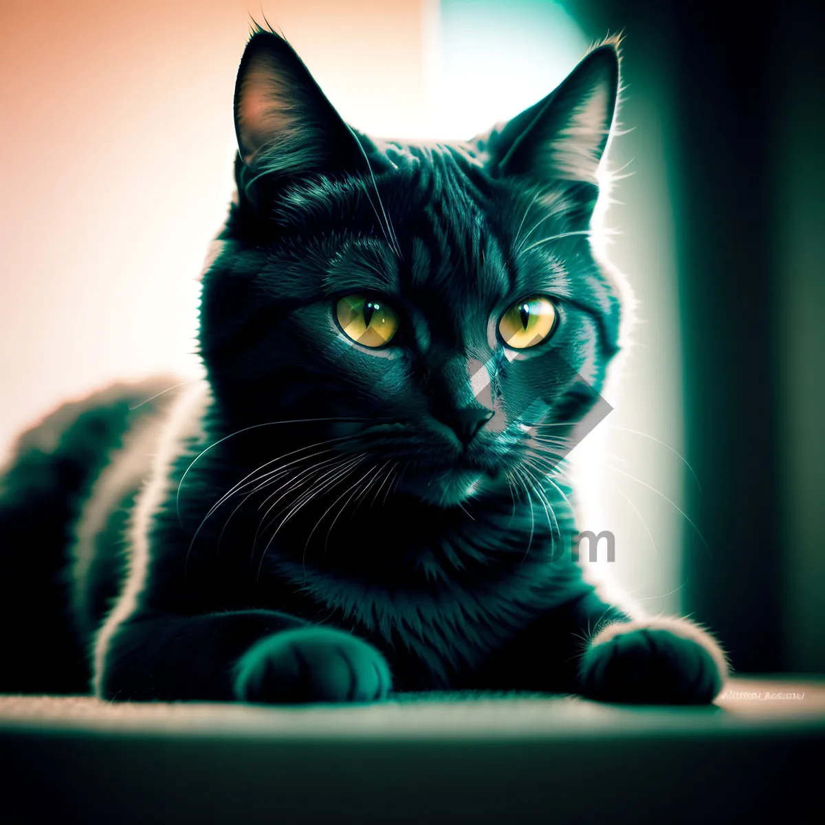 Picture of Furry Feline Friend with Piercing Eyes