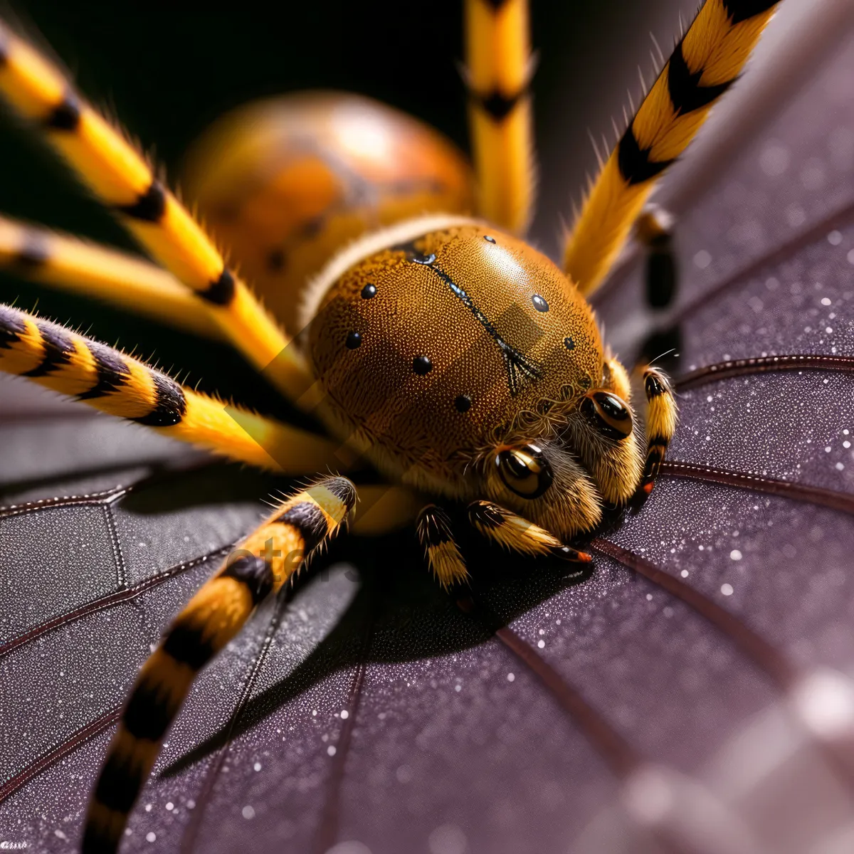 Picture of Yellow Garden Spider: Close-up of a Beautiful Arachnid