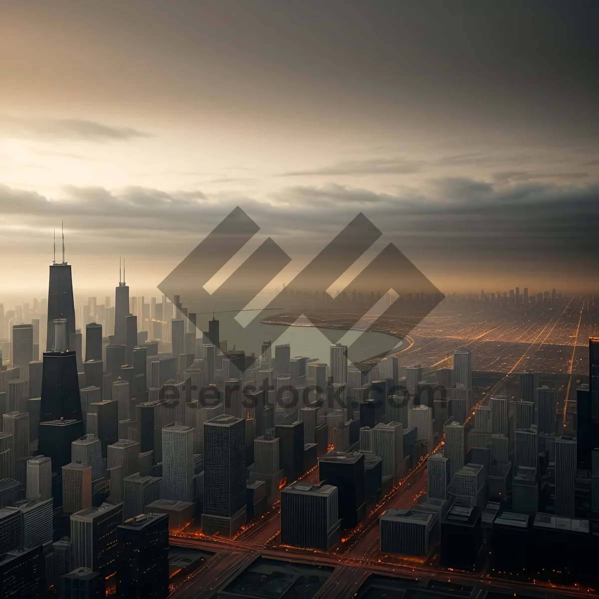 Picture of Urban Sunset Over City Skyline