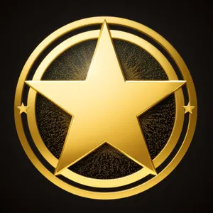 Shiny black heraldry symbol icon with gem