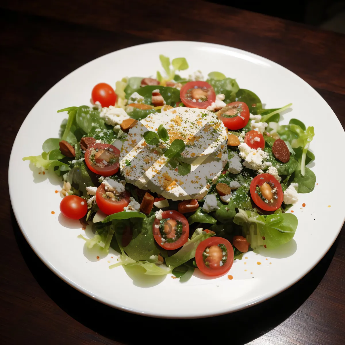 Picture of Gourmet vegetable salad with fresh ingredients and cheese
