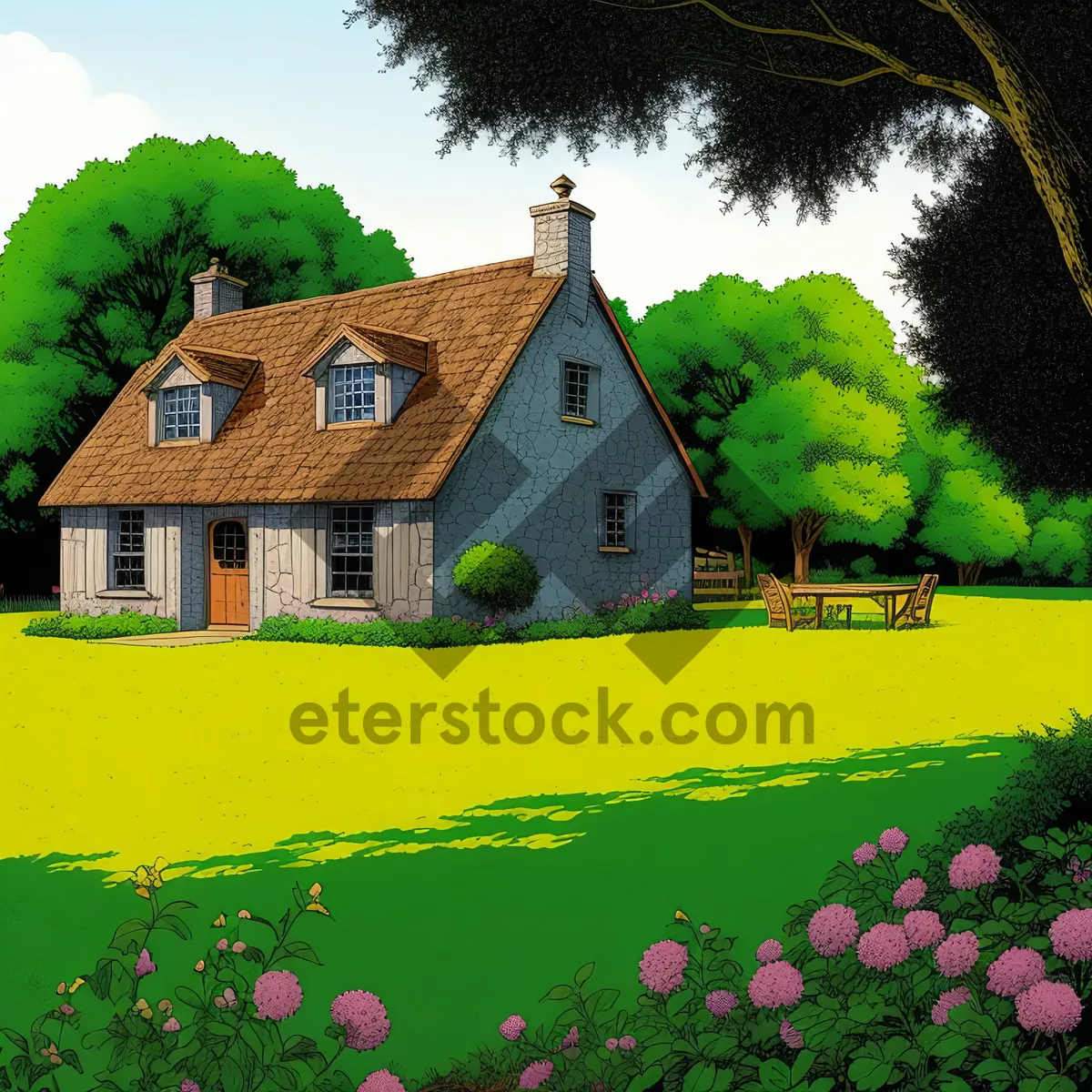 Picture of Country Bungalow with Charming Brick Structure and Skyline