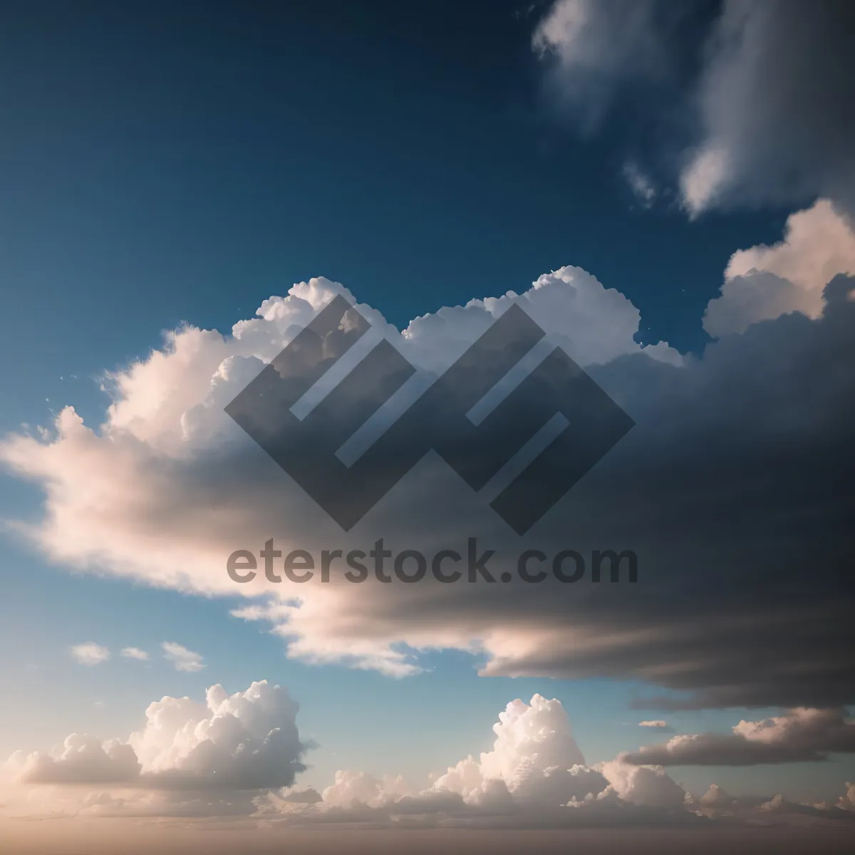 Picture of Vibrant Sky with Fluffy Clouds and Sunlight