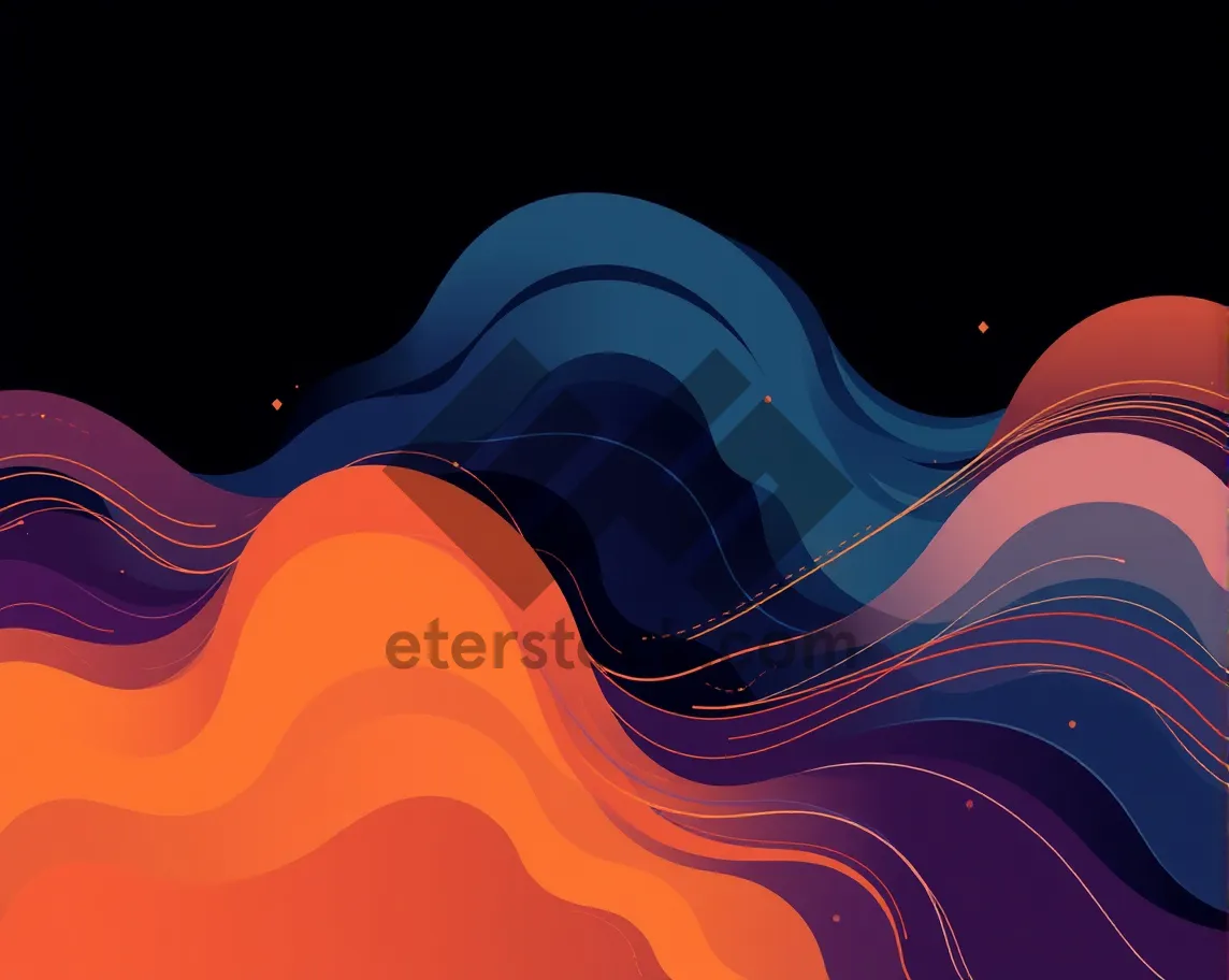 Picture of Graphic wave design art - Abstract Flowing Colors