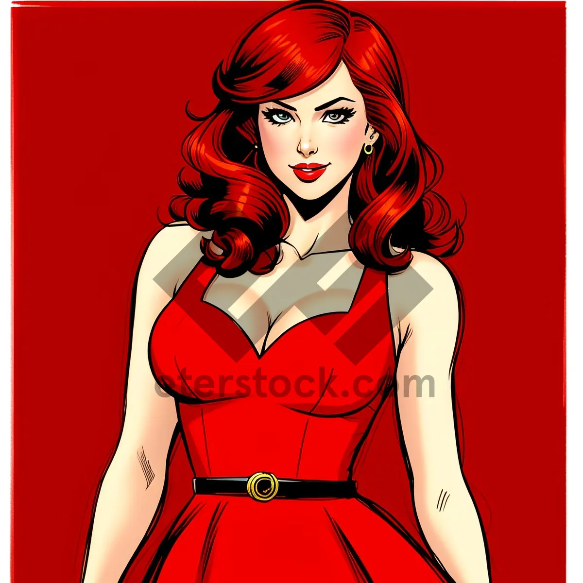 Picture of Sensual Fashion Cartoon Coquette with Stylish Hair