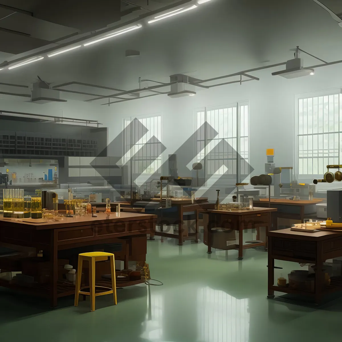 Picture of Modern luxury restaurant interior design with wooden furniture