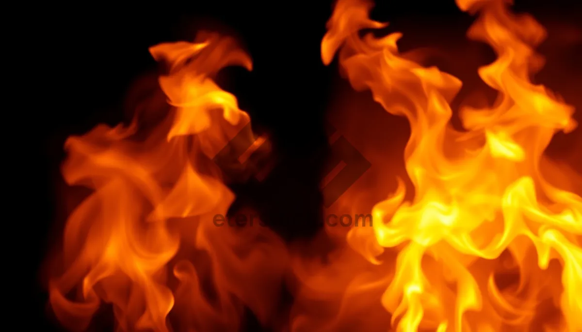 Picture of Fiery Blaze: Hot Orange Flames in Motion