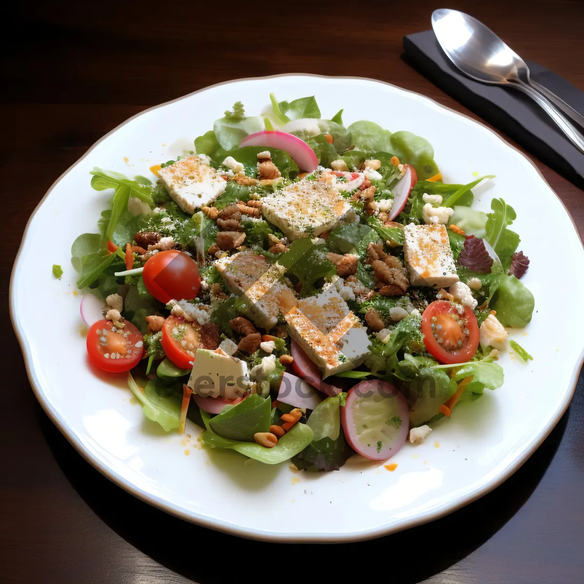 Picture of Tasty Gourmet Salad with Grilled Chicken and Vegetables