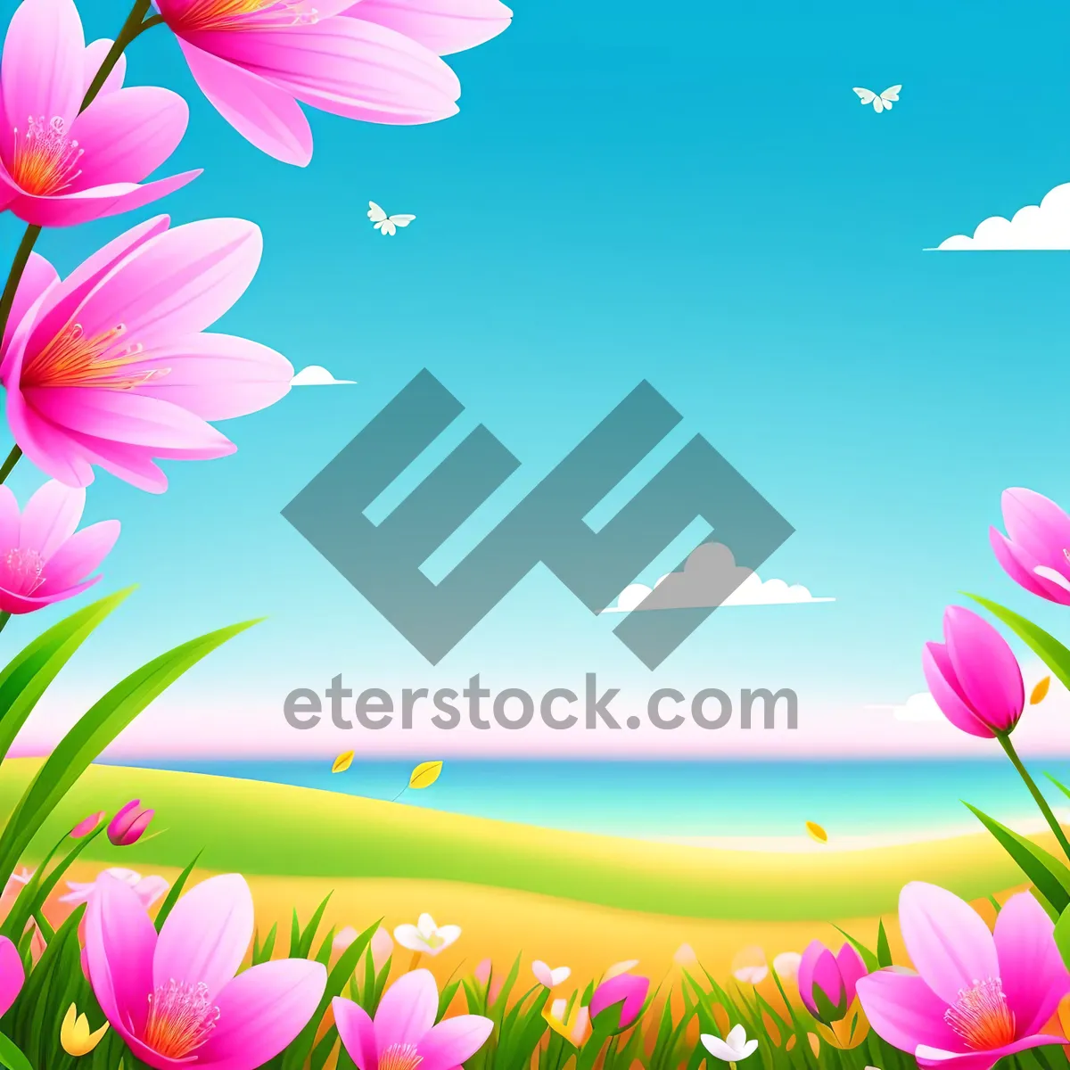 Picture of Colorful Floral Spring Tulip Design
