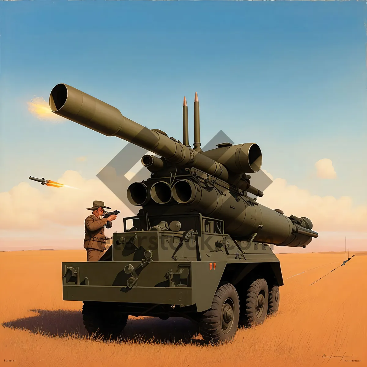 Picture of Sky-reaching Heavy Artillery Cannon in Battle