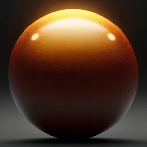 Shiny Satellite Planet in 3D Orange Sphere