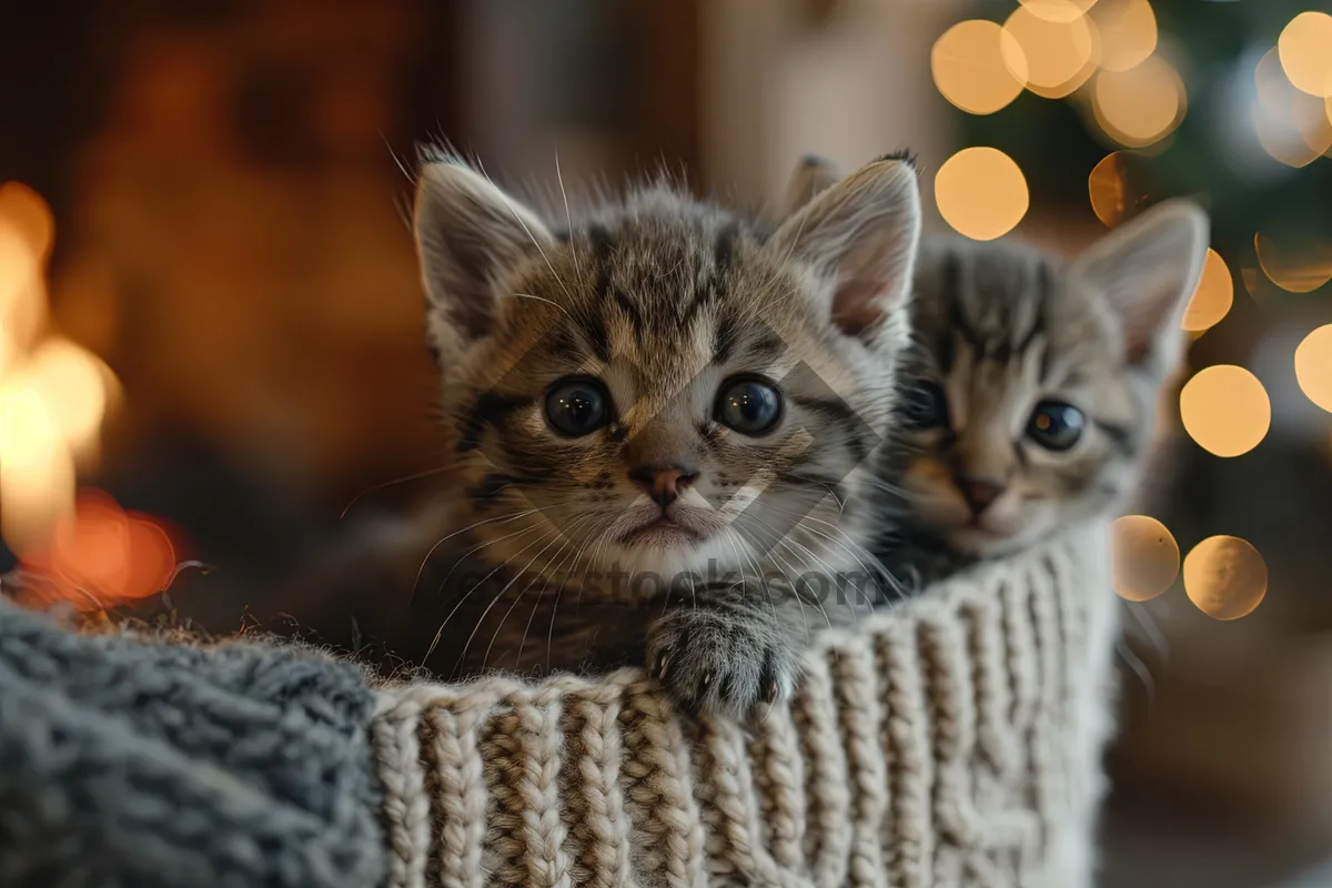 Picture of Charming Tabby Kitten with Whiskers and Fluffy Fur