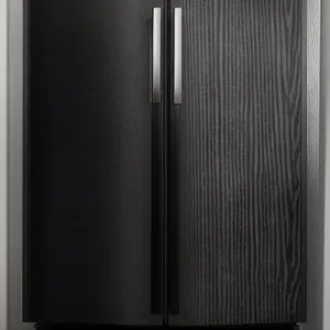 Metal sliding door with server and loudspeaker