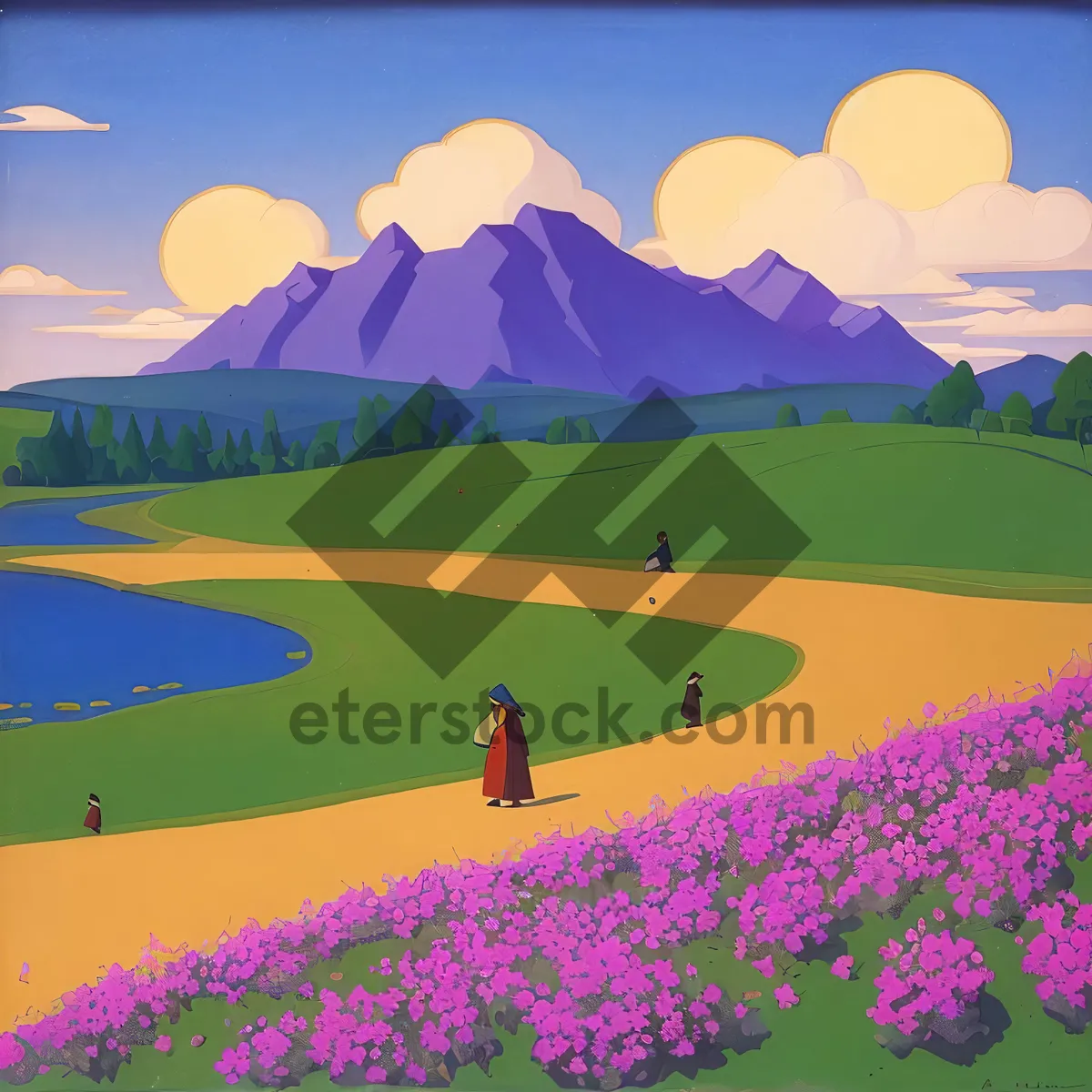 Picture of Vibrant Summer Sky Over Colorful Landscape