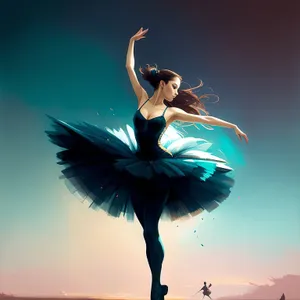 Joyful Ballet Dance in Silhouette