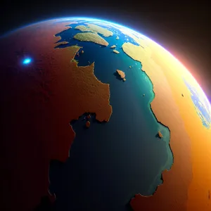 North Globe: Shiny 3D Icon of Earth's Continent.