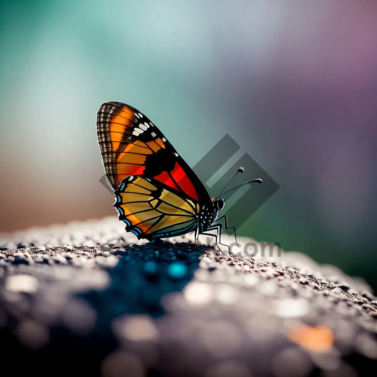 Picture of Vibrant Monarch Butterfly in Colorful Garden