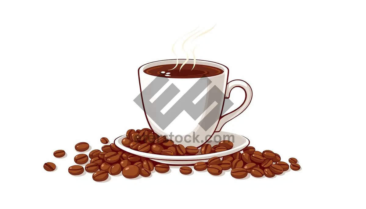 Picture of Scrumptious Breakfast Plate with Steaming Hot Coffee