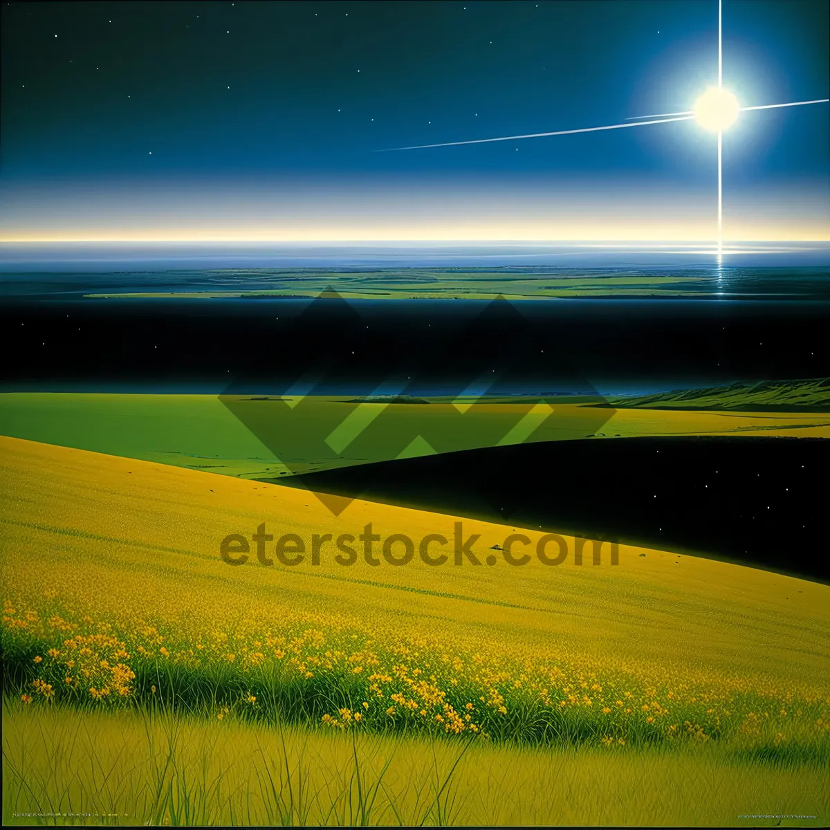 Picture of Vibrant countryside landscape under a sunny sky