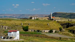 Rural Hilltop Fortress Overlooking Scenic Countryside