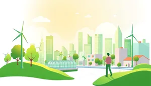 Minimalistic landscape design silhouette