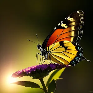 Monarch Butterfly in Vibrant Garden Oasis