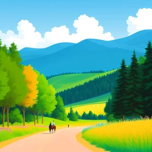 Serene Summer Meadow Under Blue Skies