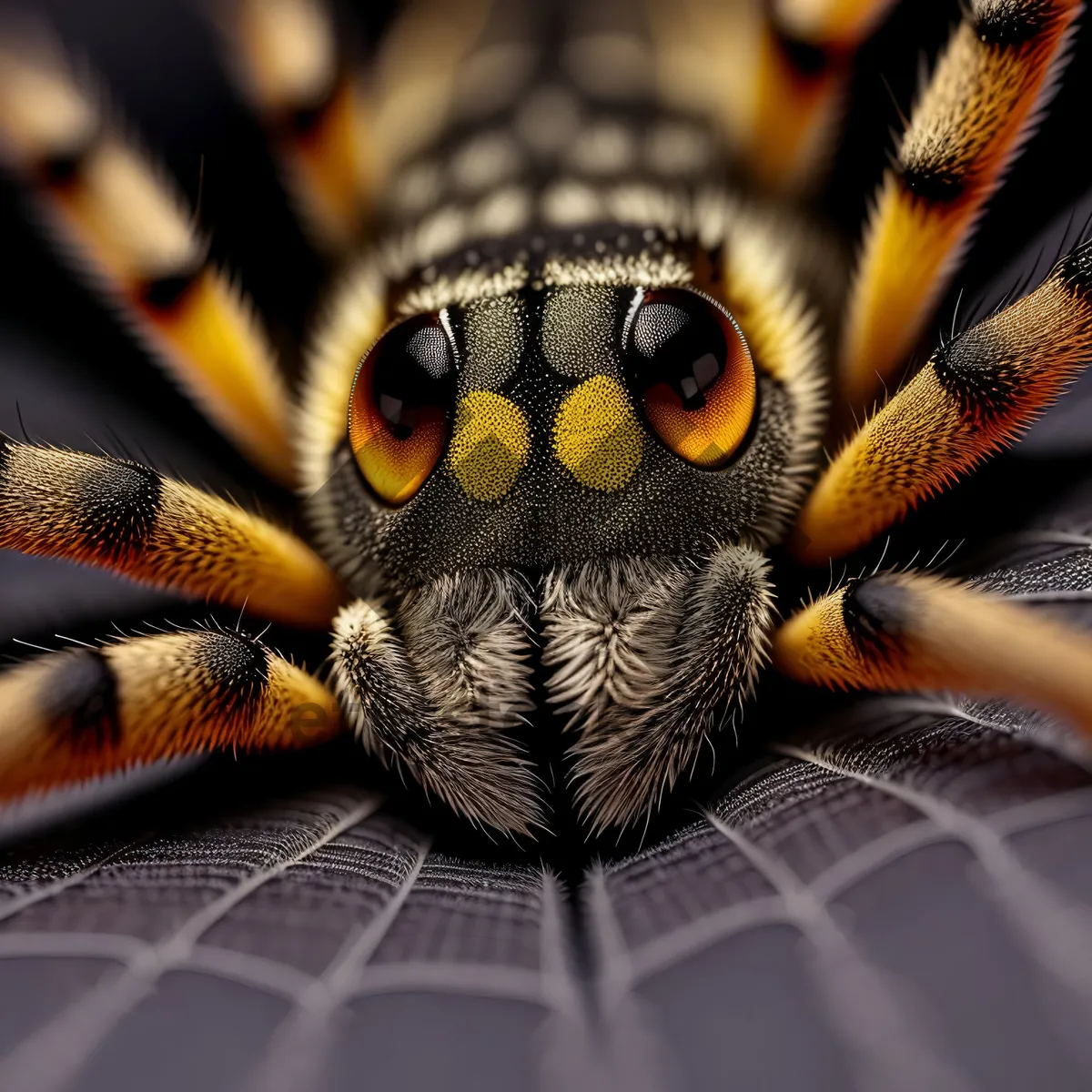 Picture of Black and Gold Arachnid Close-Up