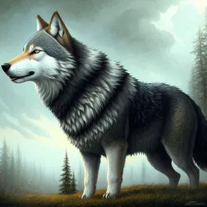 Majestic Malamute: A Cute Sled Dog with Wild Wolf-like Eyes