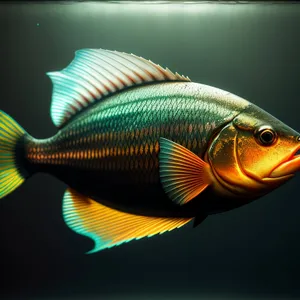 Colorful Tropical Fish Swimming in Aquarium