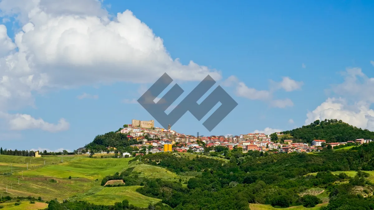 Picture of Mountain landscape with summer sky and clouds