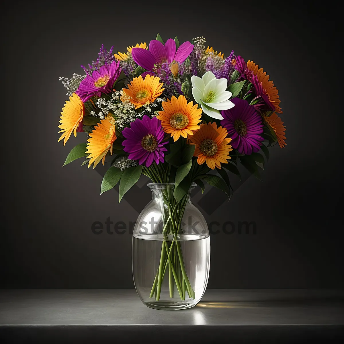 Picture of Bright Summer Blossom Bouquet in Vase