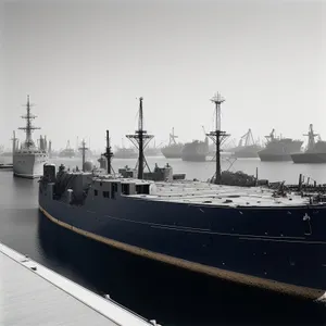 Nautical Cargo Vessel Docked at Port