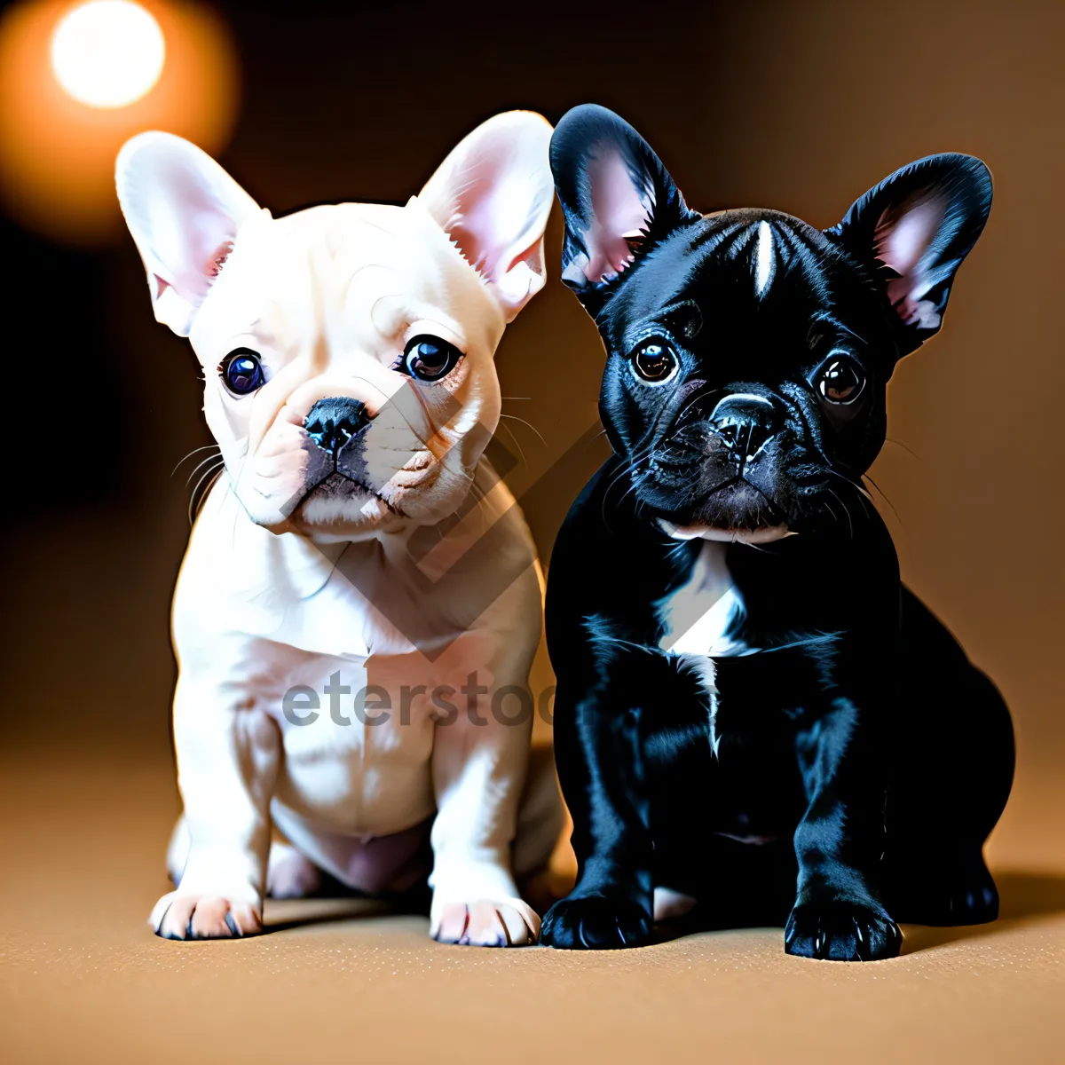 Picture of Cute Bulldog Puppy Portrait: Adorable Wrinkle-Faced Canine
