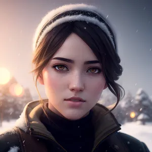 Snow Queen: Attractive Fashion Model with Smiling Eyes