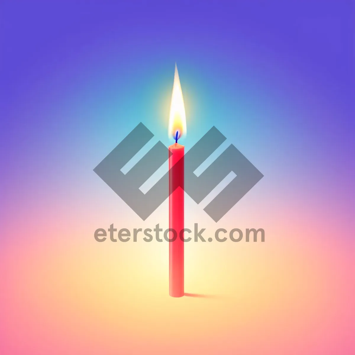 Picture of Colorful Birthday Candles Burning in the Dark