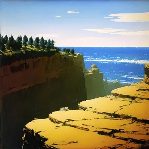 Coastal Cliff Serenity: Majestic Ocean Landscape