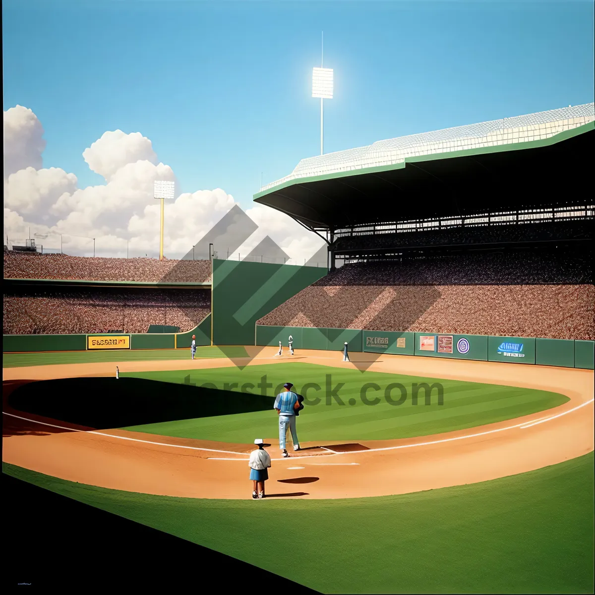 Picture of Outdoor Golf Course with Baseball Equipment and Stadium