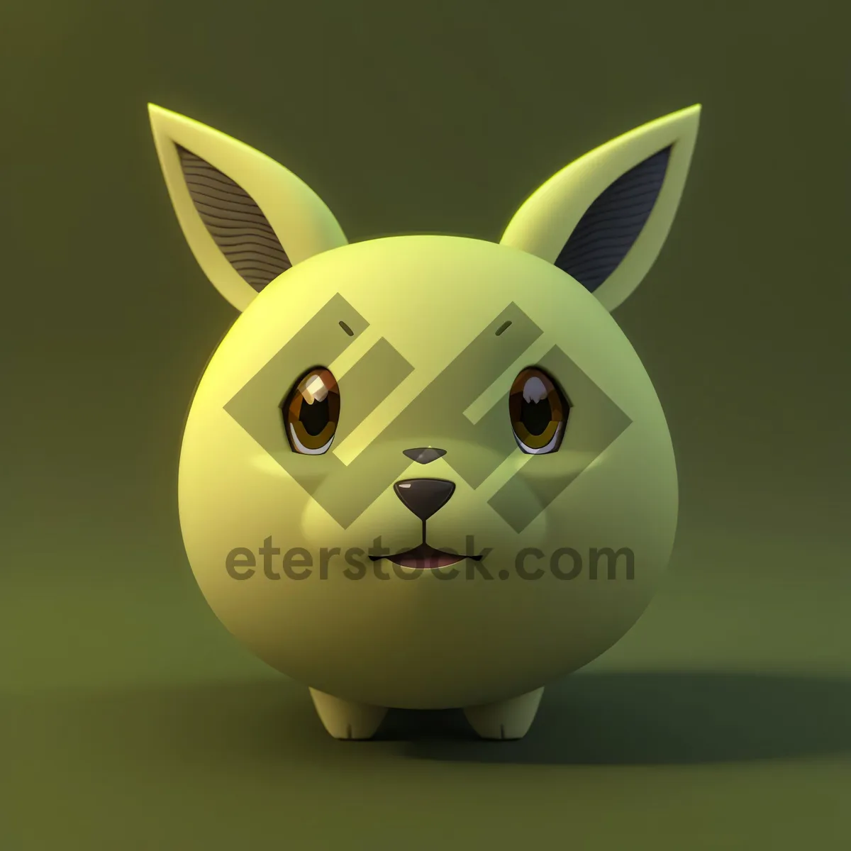 Picture of Cute Cartoon Bunny Piggy Bank with Money Savings