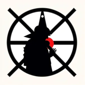 Cartoon Hazard Sign Icon - Black Symbol