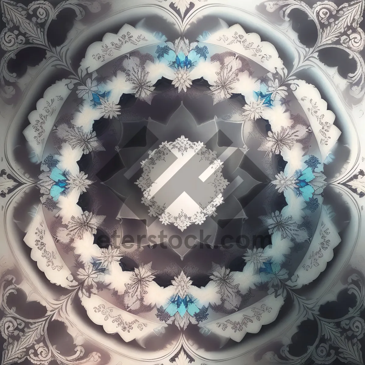 Picture of Earthenware Delft Ceramic Art - Geometric Kaleidoscope Chandelier