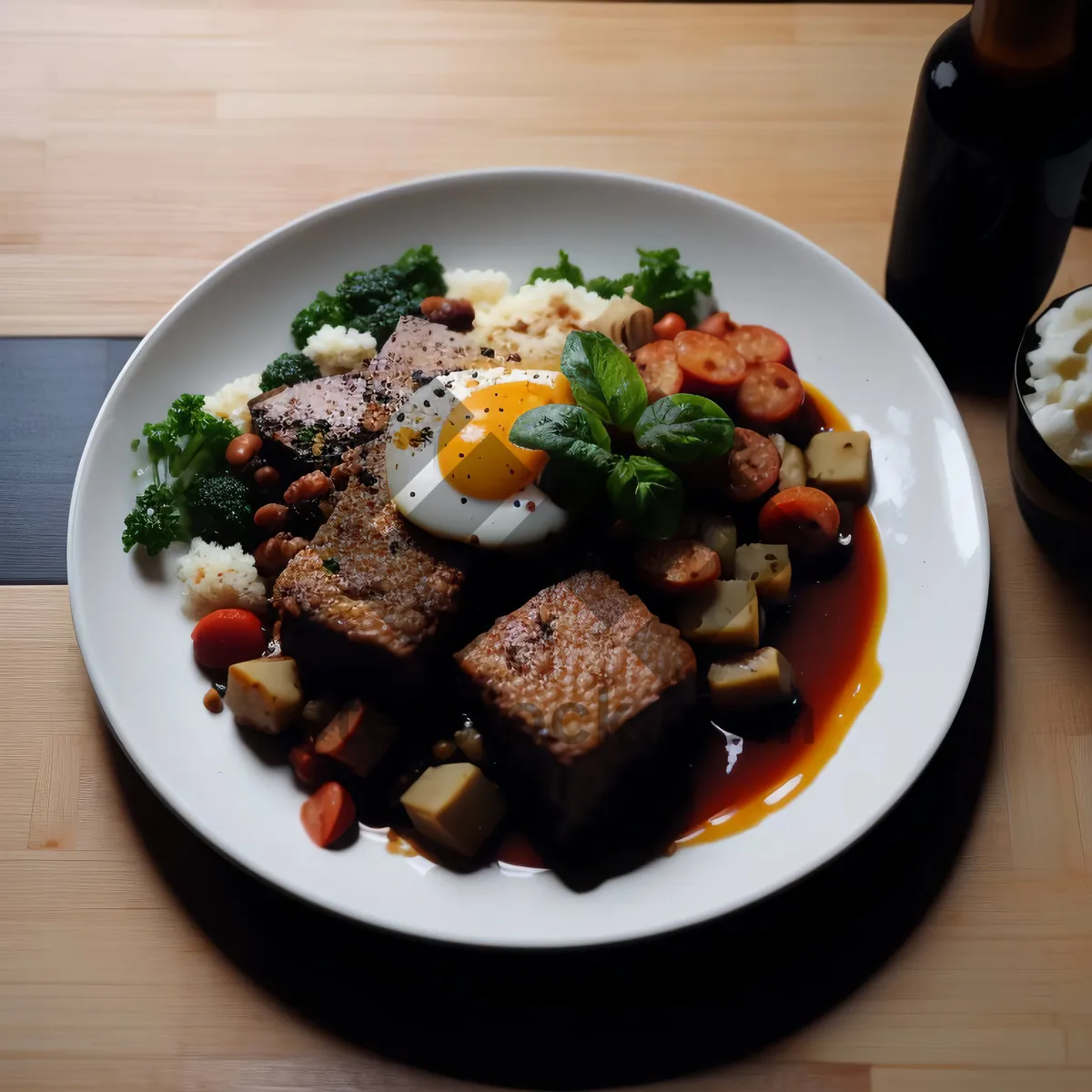 Picture of Healthy Grilled Steak Salad with Pepper and Tomato