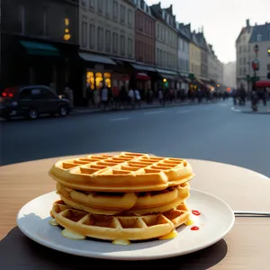 Delicious Gourmet Breakfast Plate with Fresh Baked Pastries