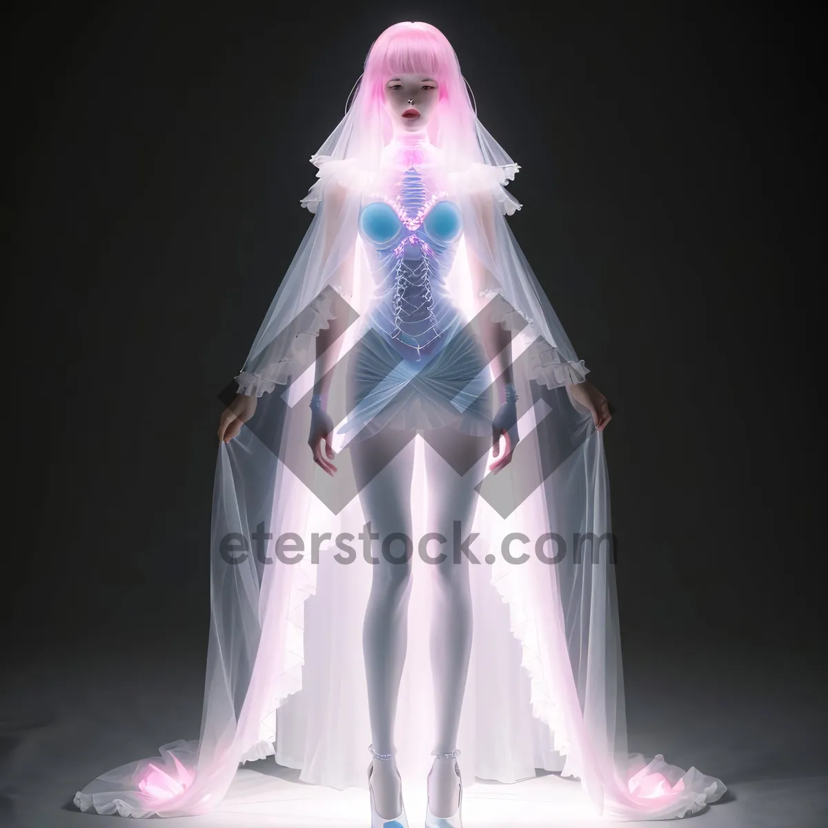 Picture of Fashionable ice skeleton dress - 3D anatomy image