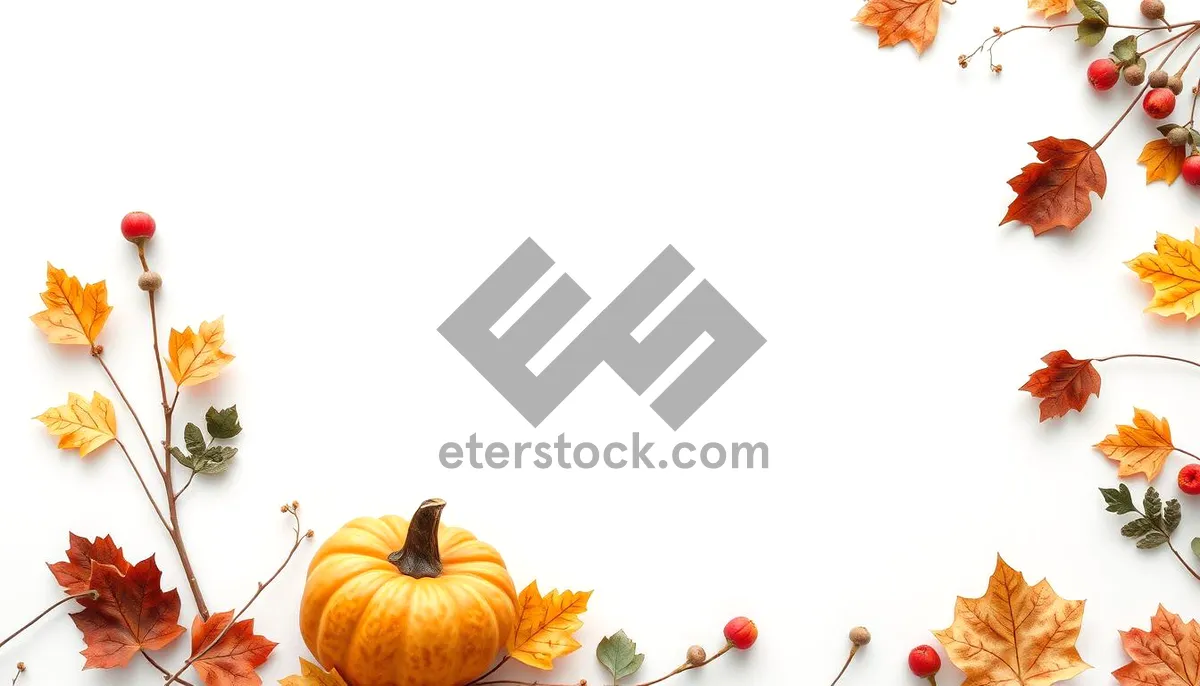 Picture of Orange Floral Pumpkin Decoration Image