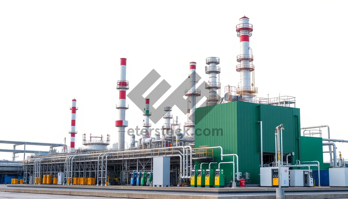 Picture of Industrial skyline with tower and sea vessels.